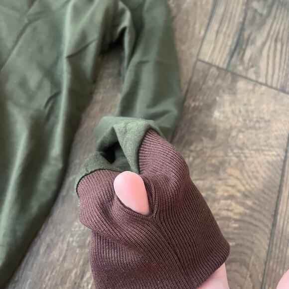 Green and Brown Cowl Neck Long Sleeve Shirt Sweatshirt Unbranded Women Size XL - Picture 6 of 6